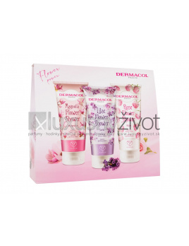 Dermacol Flower Power, sprchovací krém Magnolia Flower 200 ml + sprchovací krém Lilac Flower 200 ml + sprchovací krém Rose Flower 200 ml