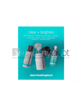 Dermalogica Clear + Brighten, čistiaca pena Active Clearing Clearing Skin Wash 50 ml + exfoliačný púder Daily Microfoliant 13 g + pleťové sérum Active Clearing Age Bright Clearing Serum 10 ml