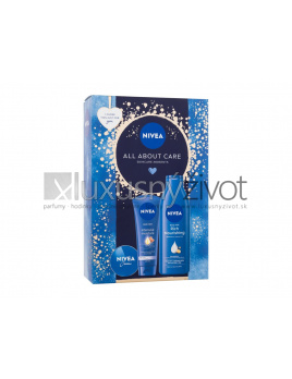 Nivea All About Care, univerzálny krém Creme 30 ml + krém na ruky Intensive Moisture 100 ml + telové mlieko Rich Nourishing 250 ml