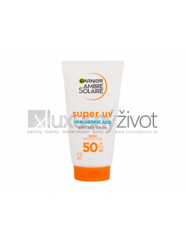 Garnier Ambre Solaire Super UV Hyaluronic Acid Anti-Age Cream, Opaľovací prípravok na tvár 50, SPF50