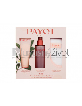 PAYOT Nue De-Polluting Cleansing Ritual, micelárny čistiaci krém 75 ml + tonikum v spreji 100 ml + textilný odličovací obrúsok