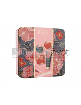 Baylis & Harding Boudoire Tropical Paradise Luxury Pamper Tin, telové maslo 50 ml + sprchovací krém 50 ml + mydlo 50 g + krém na ruky a nechty 50 ml + plechová dóza