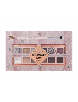 Makeup Revolution London The Smokey Icon Gift Set, paletka očných tieňov 8,4 g + štetec na očné tiene