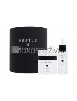 Pestle & Mortar Hydrating Duo, hydratačný pleťový krém Hydrate Lightweight Moisturiser 50 ml + hyalurónové pleťové sérum Pure Hyaluronic Serum 30 ml