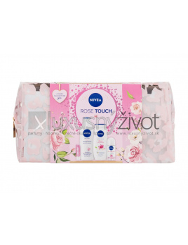 Nivea Rose Touch, antiperspirant Fresh Rose Touch 50 ml + telové mlieko Rose & Hydration 400 ml + sprchovací gél Rose & Almond Oil 250 ml + balzam na pery Labello Soft Rosé 4,8 g + kozmetická taška