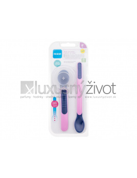 MAM Heat Sensitive Spoons & Cover, Riad 1 - 6m+ Pink