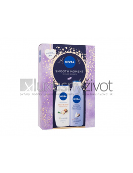 Nivea Smooth Moment, telové mlieko Smooth Sensation 250 ml + sprchovací gél Shea Butter & Botanical Oil 250 ml