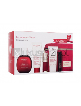 Clarins Aroma Eau Dynamisante, eau de soin 50 ml + pleťový krém Beauty Flash Balm 50 ml + olej na pery Lip Comfort Oil 7 ml 03 Cherry + krém na ruky Hand And Nail Treatment Cream 30 ml + špirála Wonder Perfect Mascara 4D 3 ml 01 Perfect Black + kozmetická