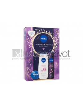 Nivea Diamond & Pearls, univerzálny krém Creme 30 ml + antiperspirant Pearl & Beauty Black 150 ml + sprchovací krém Diamond & Argan Oil 250 ml